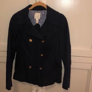 Dark blue j crew pea coat